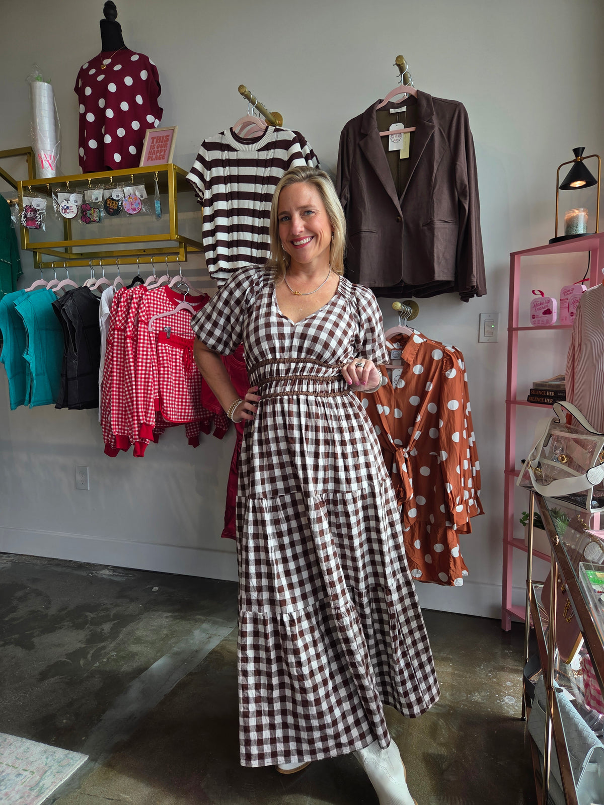 Fall Gingham Midi