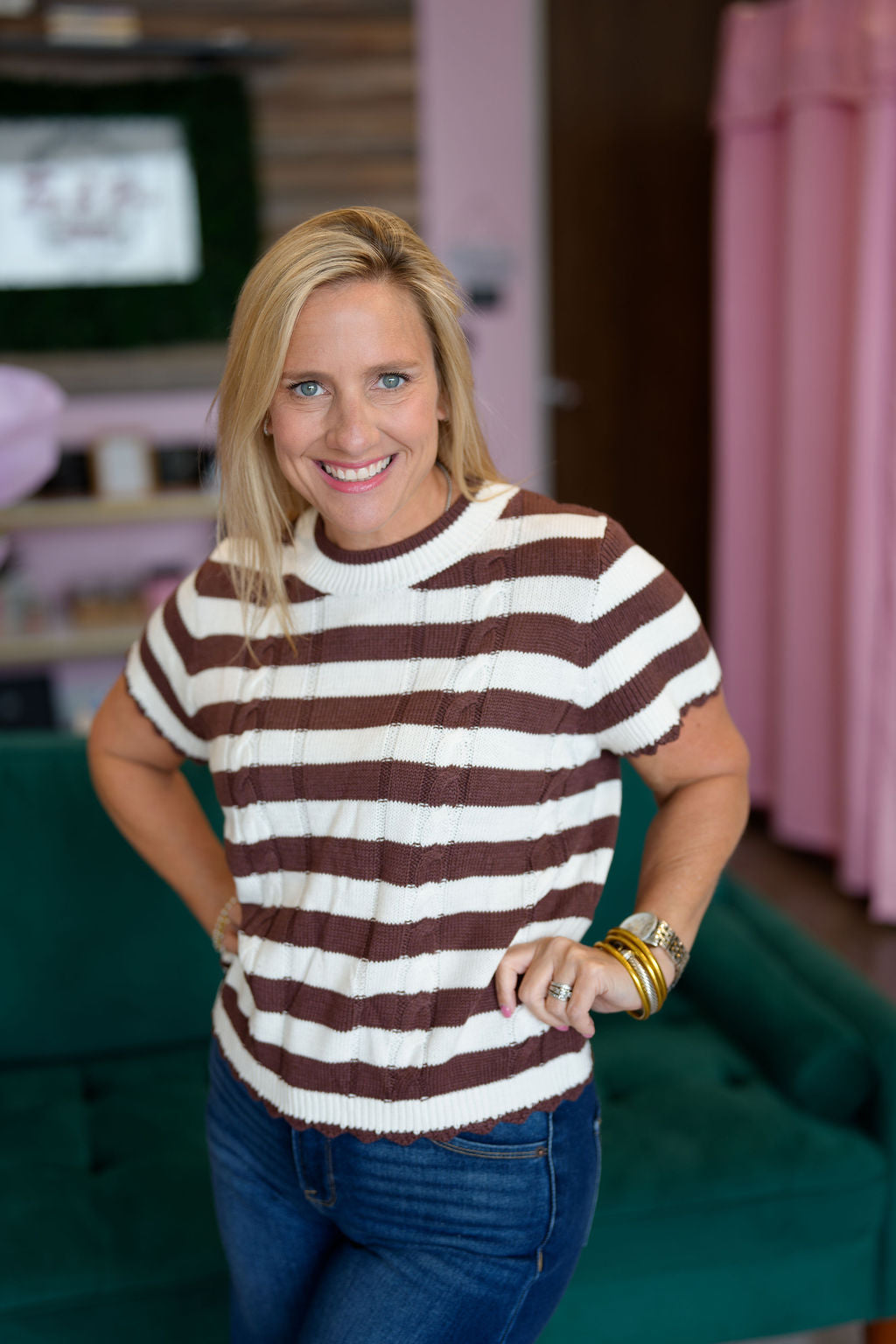 Chocolate Cable Knit Top