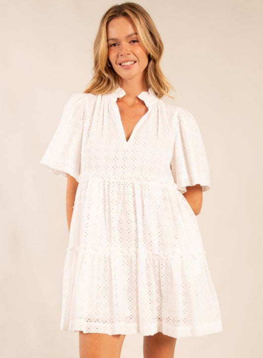White eyelet dress