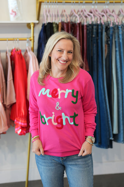 Merry & Bright Hot Pink Sweater