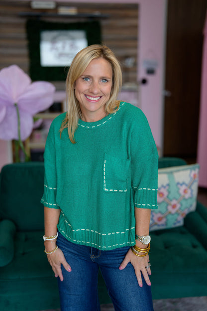 Stitch Detail Knit Sweater Top