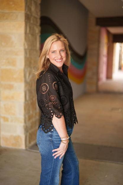 Lace Eyelet Top