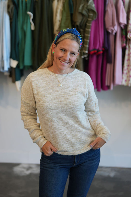 Brighter Day Cream Heathered Sweater