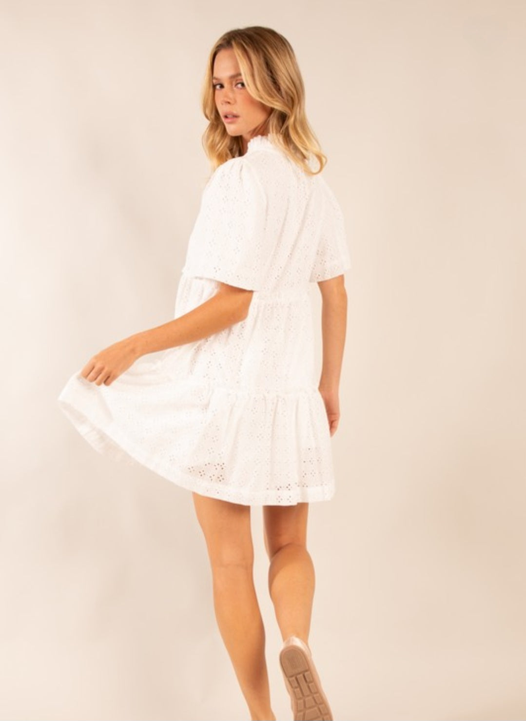 White eyelet dress