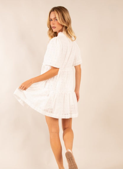 White eyelet dress