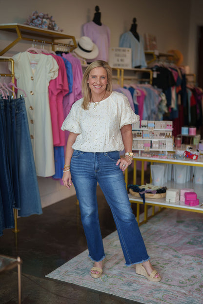 Hey Spring Eyelet Top