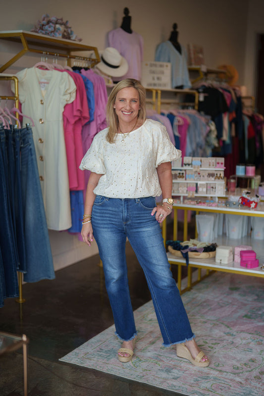 Hey Spring Eyelet Top