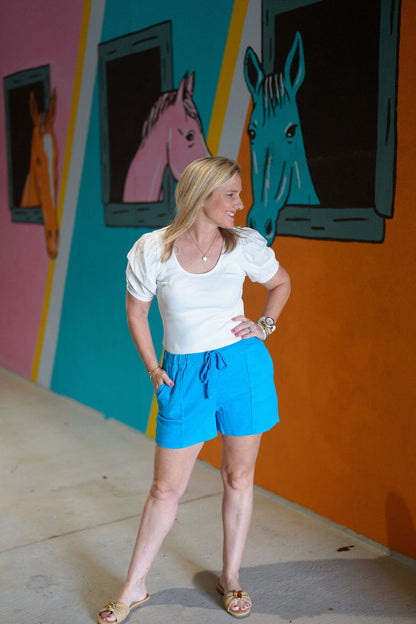 Patch Pocket Drawstring Shorts