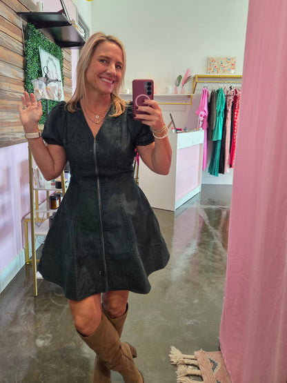 Cords Dress-Green