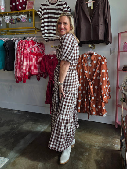 Fall Gingham Midi