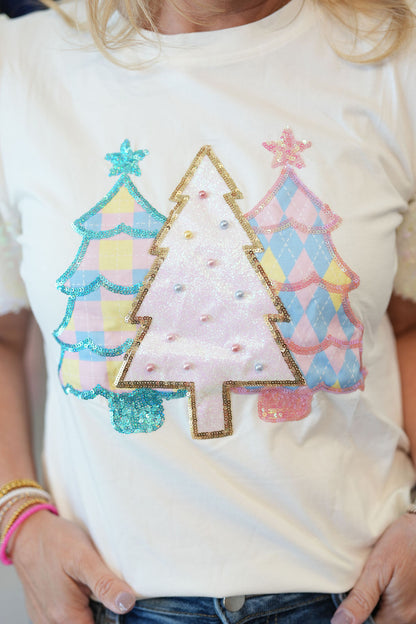 Festive Forest on Princess Top, White