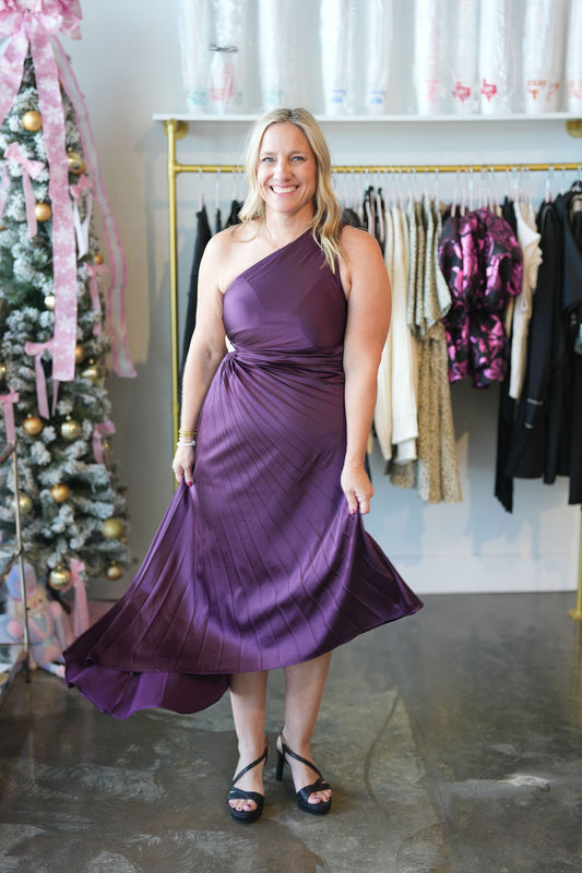 Take Me Out Dress-Eggplant