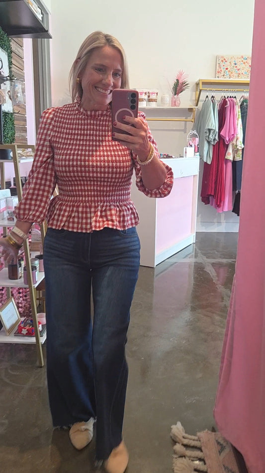 Smocked Red Top