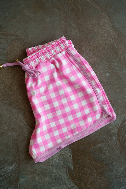 Pink Gingham Everyday Shorts