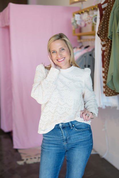 Lace Cream Top