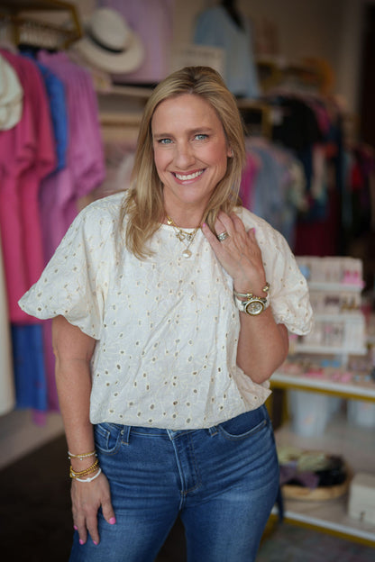 Hey Spring Eyelet Top