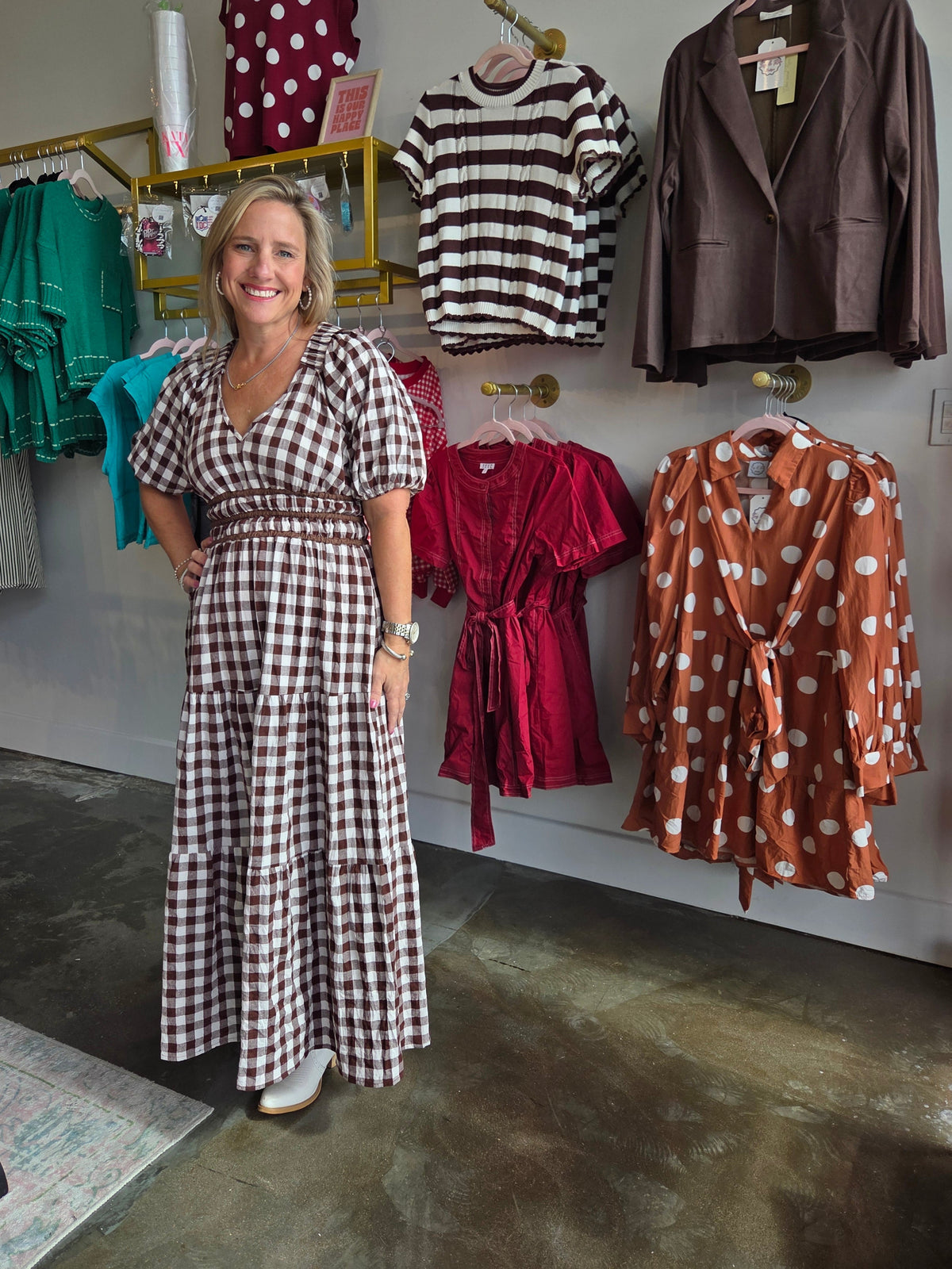 Fall Gingham Midi