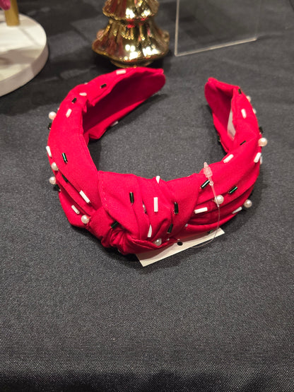 Red Headband with Confetti