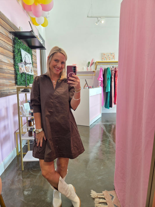 Brown Twill Dress