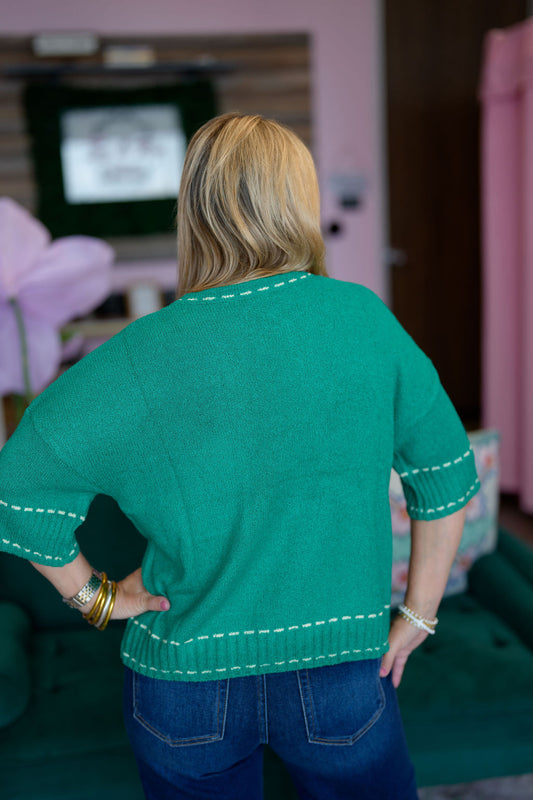 Stitch Detail Knit Sweater Top