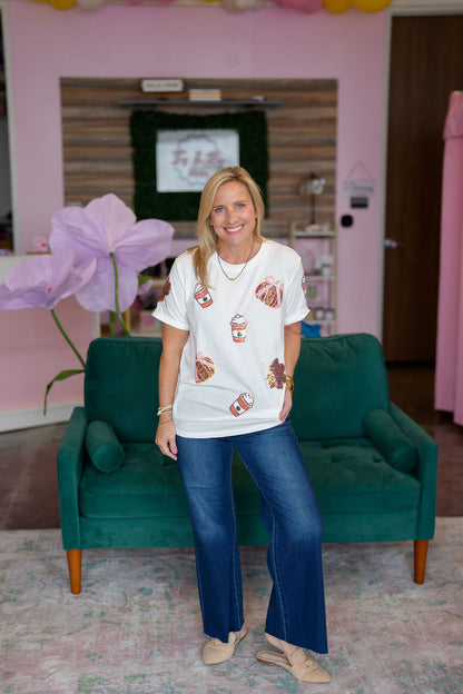 Pumpkin Sequin Top