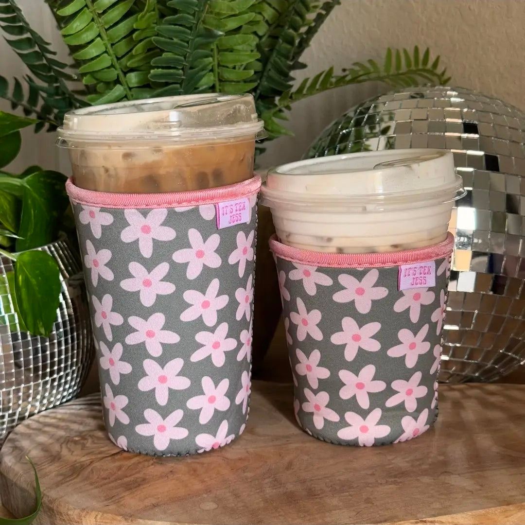 Coffee Sleeves-Green w/flowers