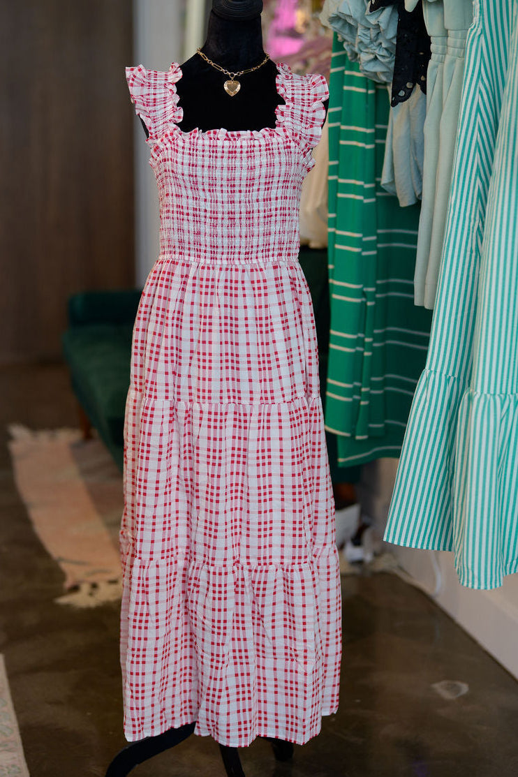 Plaid Midi Dress - Curvy