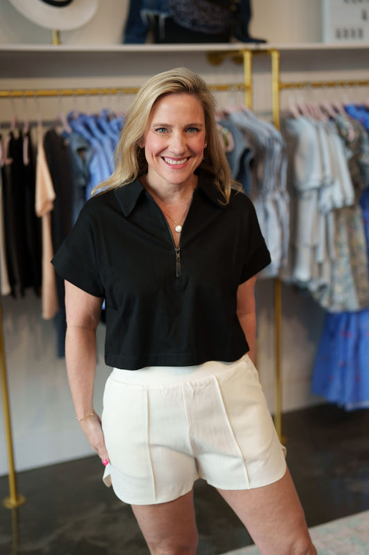 Track Mini Shorts-White