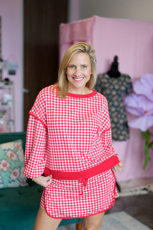 Red Gingham Set