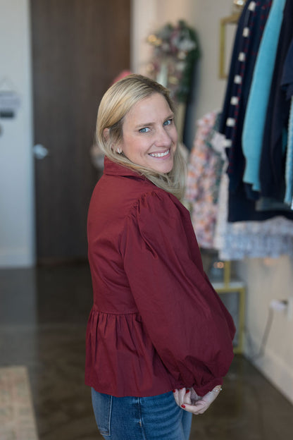 Peplum burgundy