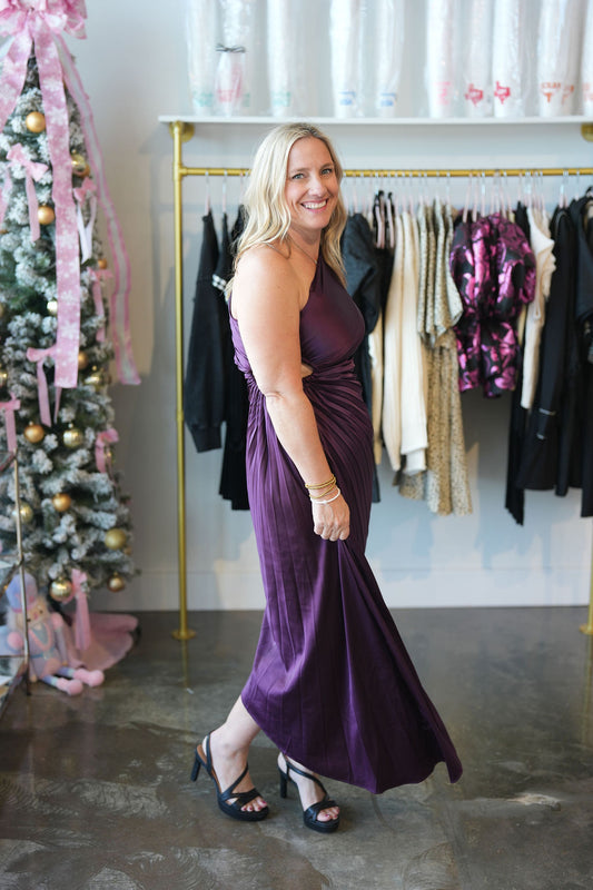 Take Me Out Dress-Eggplant